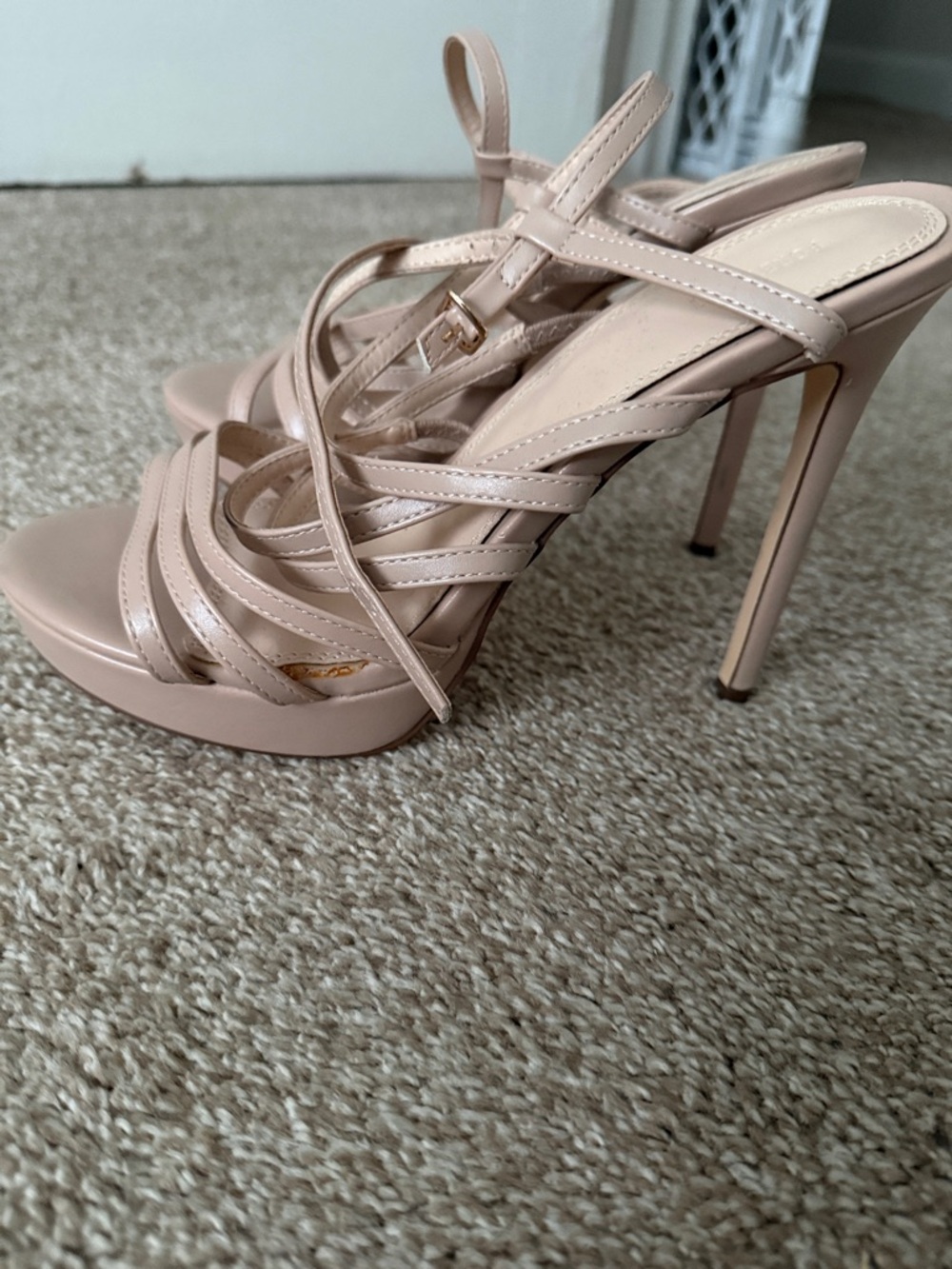 Forever 21 Nude Strappy High Heel Sandals for Women